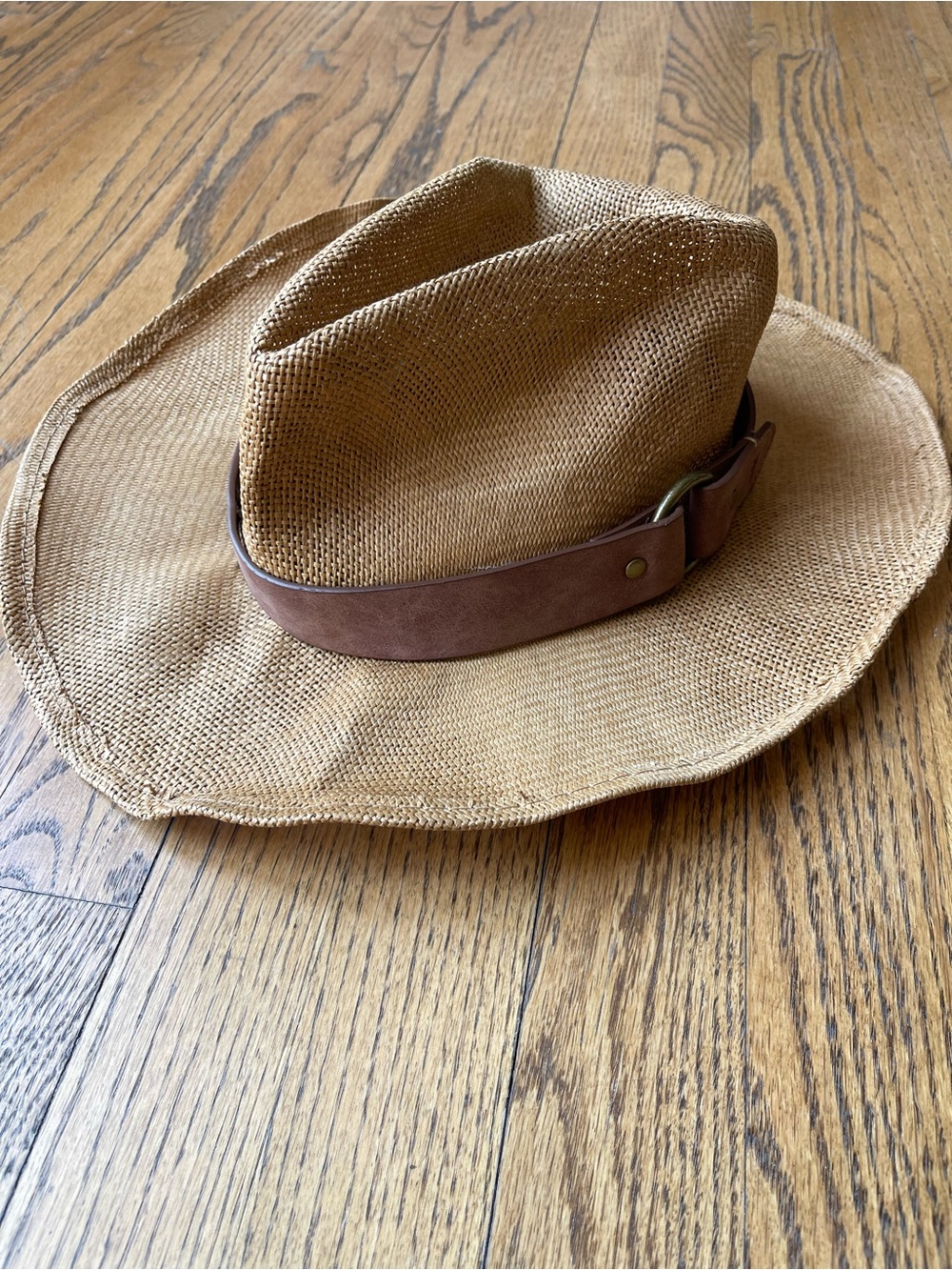 FRYE Straw Cowboy Hat Leather Band - Picture 8 of 12